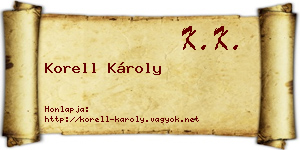 Korell Károly névjegykártya