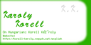 karoly korell business card